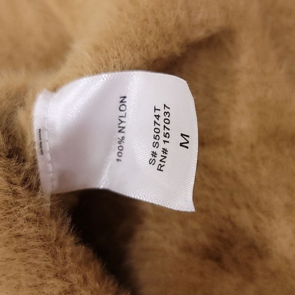 Salty Luxe Fuzz Knit Short-Sleeve Crop Top  Mushroom - Size Medium - Picture 7 of 7